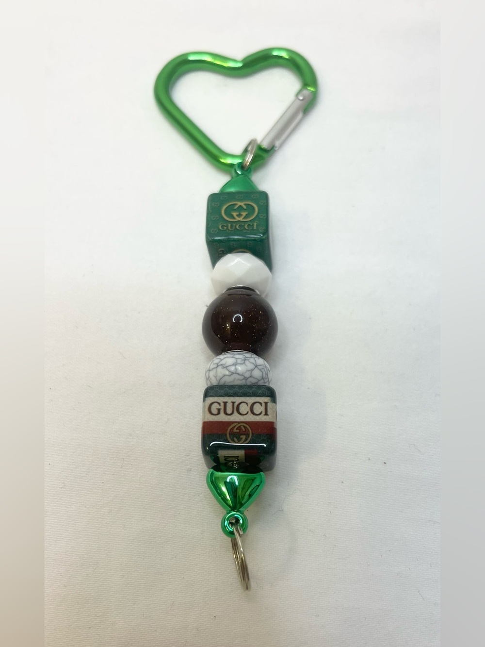 Fashion Gucci Green Beaded Keychain Charm